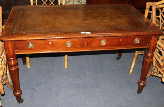 A Victorian mahogany writing table, W.136cm